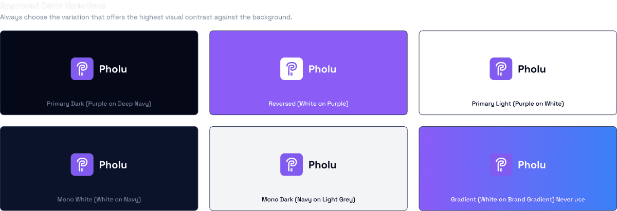 Pholu logo variations